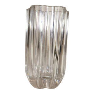 Vintage Hand Made Blown Anna Ehrner Kosta Boda Thick Clear Crystal Glass Vase