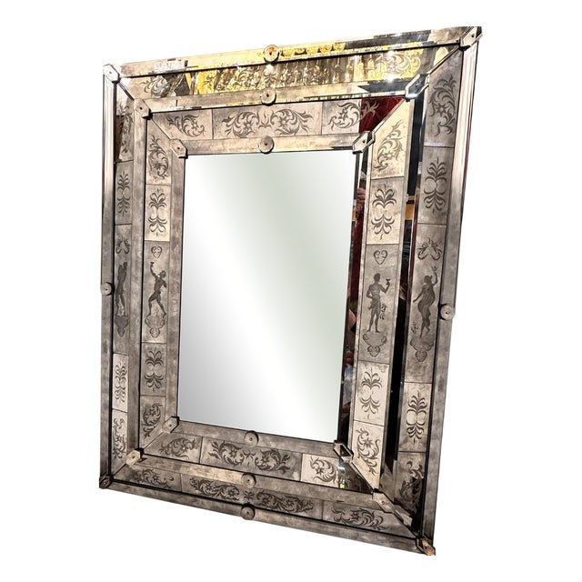 Venetian Mythological Hand-Carving Baccus Figures Mirror by Simoeng For Sale