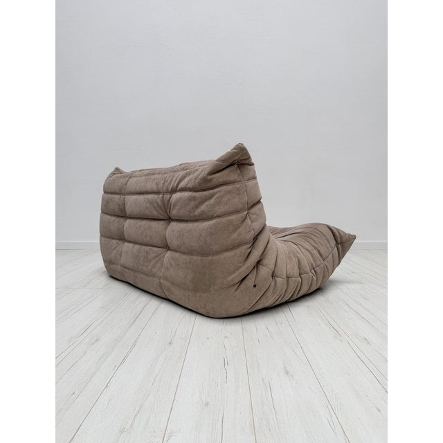 Beige Vintage Alcantara Togo 2-Seater Sofa by Michel Ducaroy for Ligne Roset, 1990s For Sale - Image 8 of 15