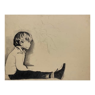 1980s Dean Huey Drawing of a Child For Sale