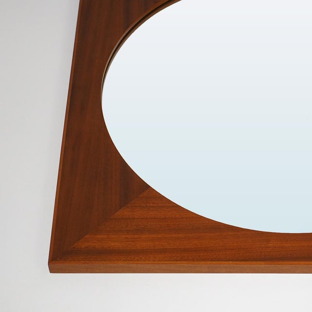 Brown Vitnage Teak Wall Mirror, 1960s For Sale - Image 8 of 11
