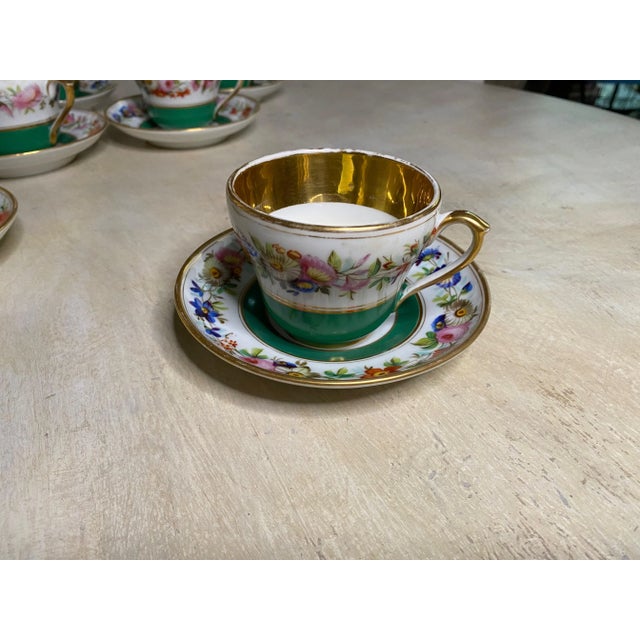 Early 19th Century Early 19th Century Gold Encrusted Old Paris Cups and Saucers Set- 24 Pieces For Sale - Image 5 of 13