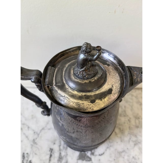 Meriden Silver Plate Co. Mid 19th Century Rare Sliver Plate Victorian Pitcher by Meriden Britannia Company For Sale - Image 4 of 7