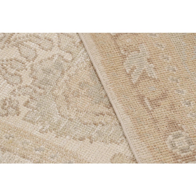 Textile Rug & Kilim’s Oushak Style Rug in Cream, White, Beige Geometric Floral Patterns For Sale - Image 7 of 7