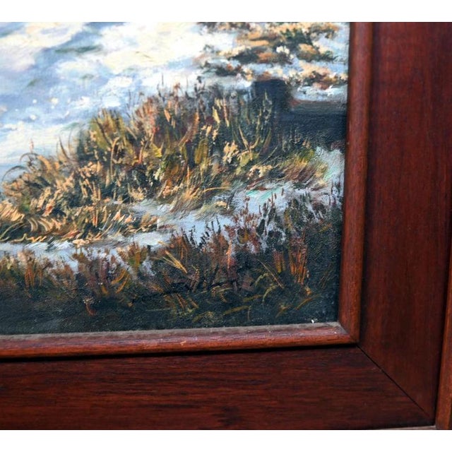 Dutch School, Winter Landscape Harbour Scene Ice Holland, 1990, Oil Painting, Framed For Sale - Image 4 of 7