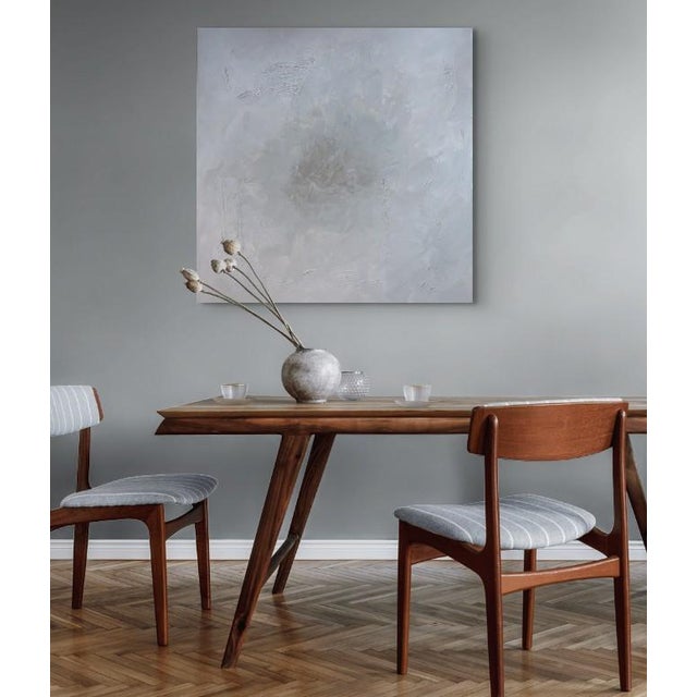 "White Flower" KR Moehr Large Original Abstract Neutral Art Painting For Sale - Image 9 of 10