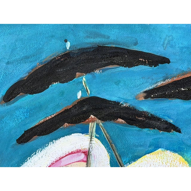 1970s Mohamed Hamri Moroccan Modernist Painting, Five Veiled Women, Signed For Sale - Image 11 of 18