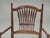 Pair of Vintage Rustic French Country Rush Seat Wheat Sheaf Arm Chairs ~ Dark #3 For Sale - Image 4 of 16