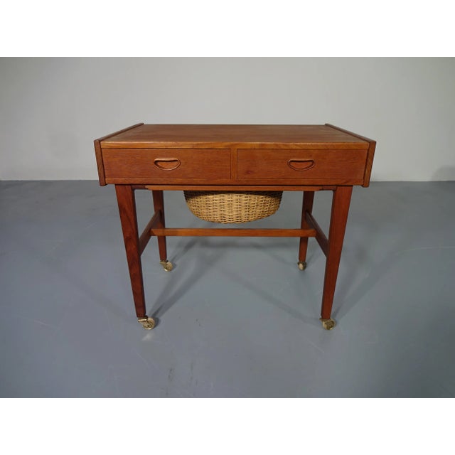 Danish Sewing Cart in Teak, 1960s For Sale - Image 11 of 11