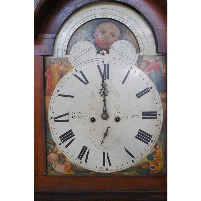 Monumental Antique 18th Century English Georgian Manchester Grandfather Clock For Sale - Image 11 of 18