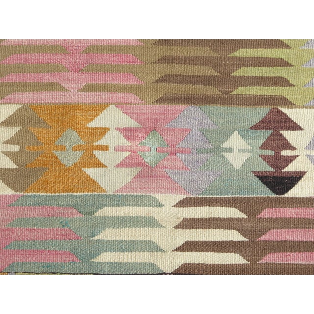 Amber 1960s Vintage Turkish Handmade Kilim Area Rug For Sale - Image 8 of 13