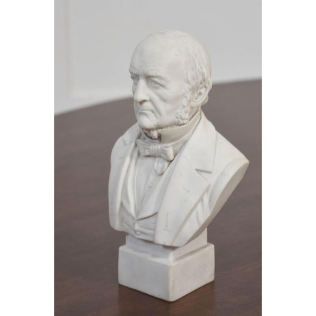 Parian Bust of William Ewart Gladstone in Porcelain & Marble, 1890s For Sale - Image 4 of 6