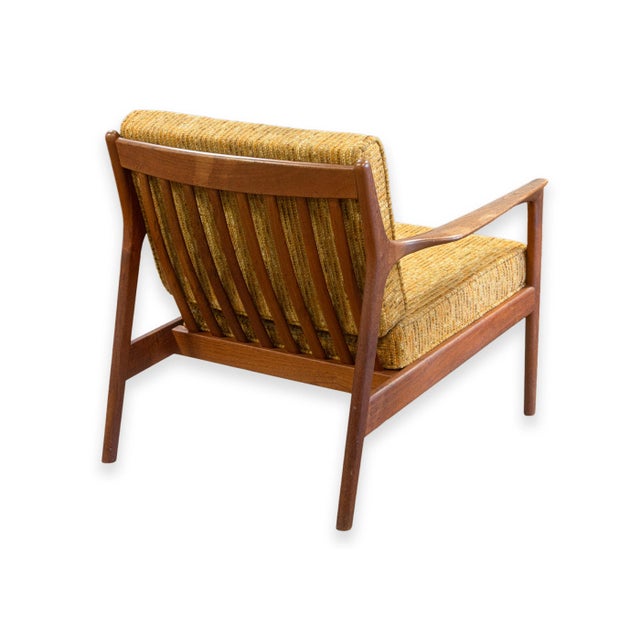 Gold Pair of Folke Ohlssen for Dux Usa 75 Vintage 1960s Teak Accent Lounge Chairs For Sale - Image 8 of 12
