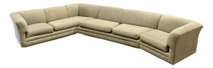 Vintage Mid Century Modern Milo Baughman Style Chrome Base 3 Piece Sectional Sofa