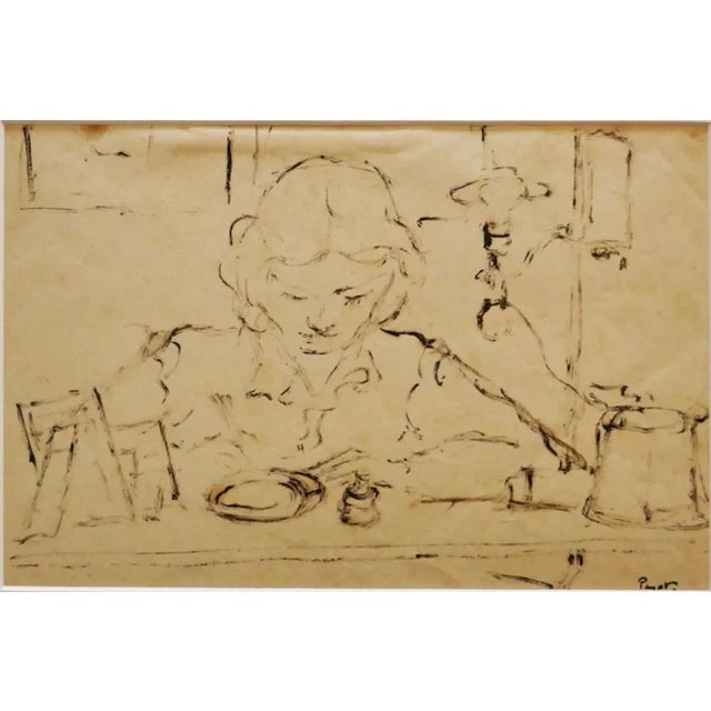 Arturo Peyrot, Woman, Drawing, 1960 For Sale - Image 3 of 3