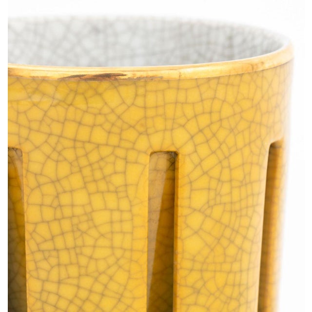 Modern Crackle Glazed Ceramic Cups, 6 For Sale - Image 4 of 7