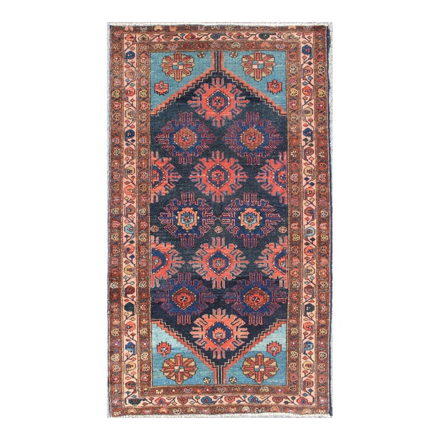 Antique Persian Malayer Carpet With Sub-Geometric Floral Design 3'3"x6'2" For Sale