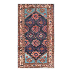 Antique Persian Malayer Carpet With Sub-Geometric Floral Design 3'3"x6'2"