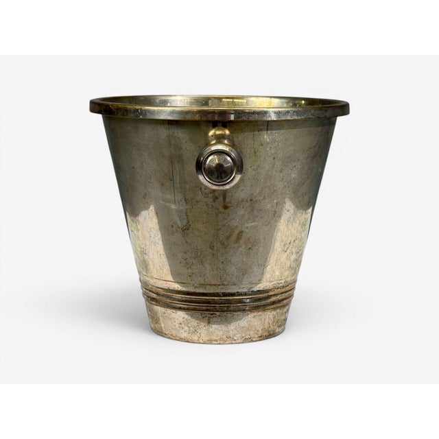 1970s Art Deco Style, Champage or Ice Bucket, Silverplate, France, 20th C. For Sale - Image 9 of 10