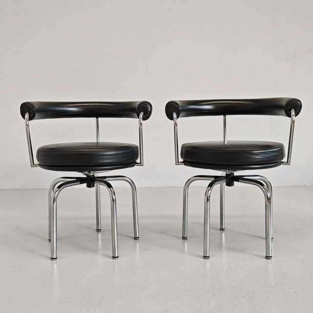 LC7 Swivel Armchairs by Charlotte Perriand for Cassina, 1980s, Set of 2, in Flawless conditions. Designed 1920 to 1949...