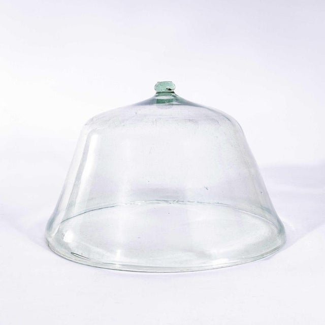 Antique French Mouth Blown Glass Cloche, 1800s For Sale - Image 8 of 8