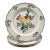 Vintage Wedgwood Etruria English Floral Creamware Salad Plates With Scalloped Green Rims — Set of Four For Sale