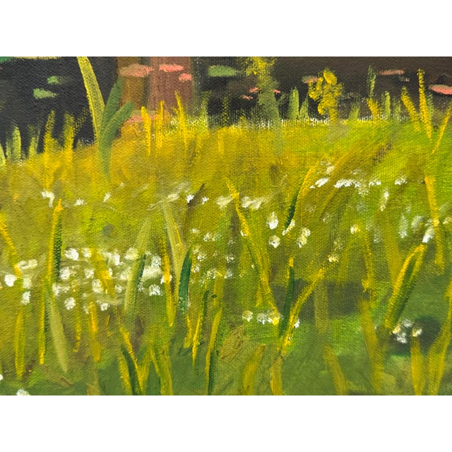 Impressionist Acrylic on Canvas Dock on a Pond Landscape Painting For Sale - Image 4 of 12