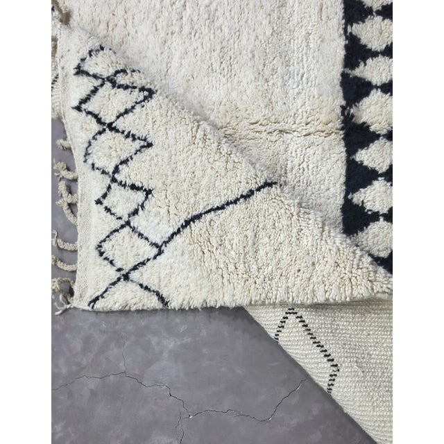 2020s Black and Ivory Moroccan Rug - 9 X 6.3 Ft For Sale - Image 5 of 8