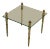 Vintage French Directoire Style Square Brass & Glass Side Table For Sale
