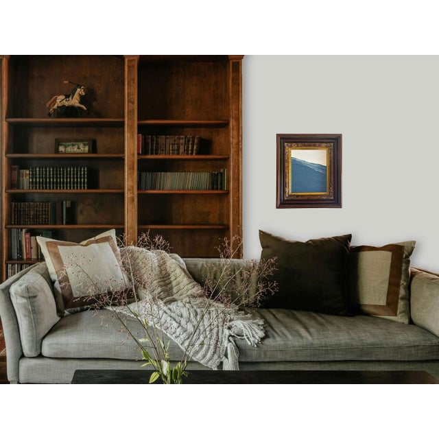 "Waves” Abstract Art in Antique Frame, Seascape Painting Transitional Wall Art by JTS For Sale - Image 4 of 11