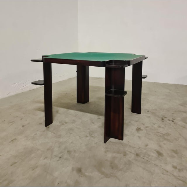Game table by Cini & Nils for Studio Opi. Elegant gaming table produced in the 70s. Structure in lacquered curved plywood,...
