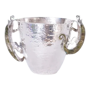 Vintage Silver Plate Ice Bucket With Lizard Handles by Wolmar Castillo