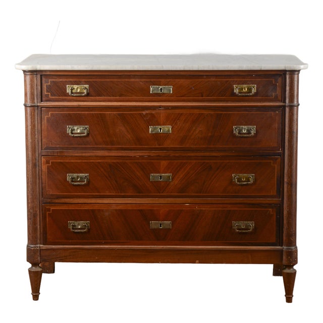Chest of Drawers with Marble Top For Sale