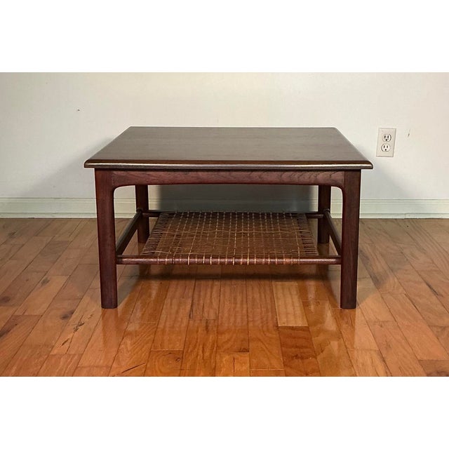 Mid-Century Modern Mid-Century Modern Dux Teak & Cane Square End Table, Made in Sweden Circa 1960s For Sale - Image 3 of 12