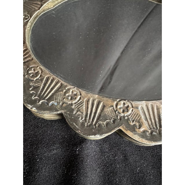 19th C Ottoman Silver Oval Wedding Mirror Decor For Sale - Image 17 of 18