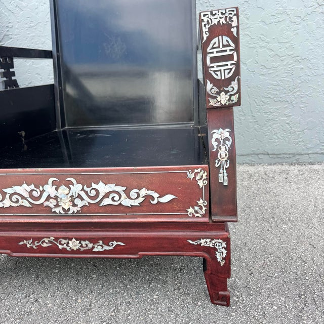 Chinese Rosewood With Mother of Pearl Inlay Lounge Chairs - Set of 3 For Sale - Image 12 of 12