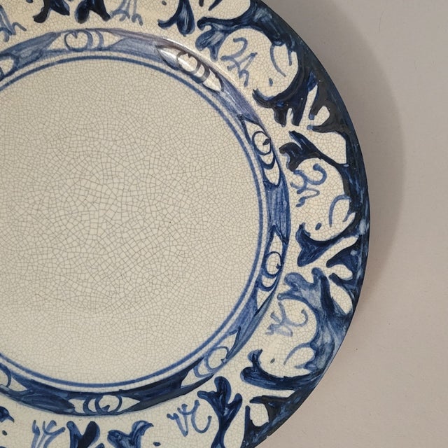 Dedham Pottery Rabbit Plate, Blue Crackleware, C. 1910s For Sale - Image 4 of 8