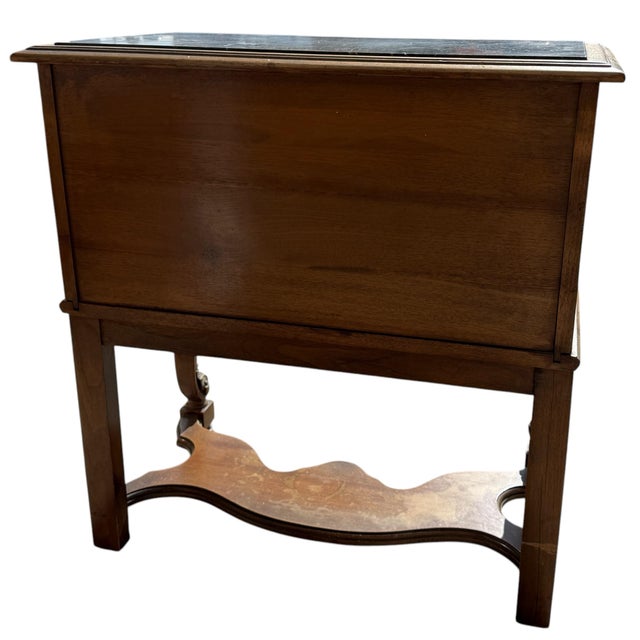 Antique Humidor Cabinet Table With Marble Top & Copper Lining For Sale In Los Angeles - Image 6 of 6