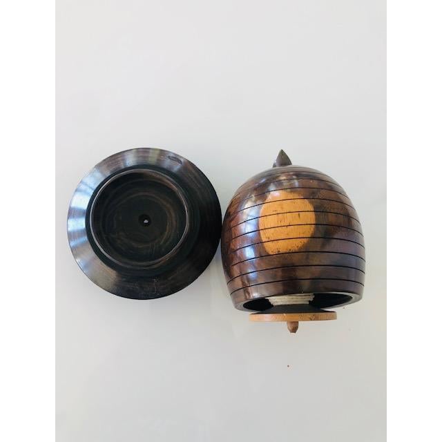 Wood Antique "Beehive" Treen String Holder - Museum /Private Collector Quality For Sale - Image 7 of 10