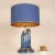 Mid-Century Modern Vintage Italian Table Lamps Lapis Lazuli Marble Blue Gold Column Lamps a Pair For Sale - Image 3 of 11