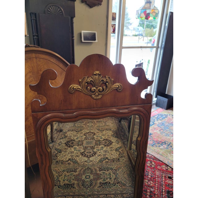 Wood Tall Vintage Queen Anne Wood & Gilt Mirror For Sale - Image 7 of 9