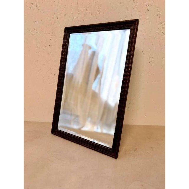Vintage Wooden Mirror with Facet Glass, 1950s For Sale - Image 11 of 11