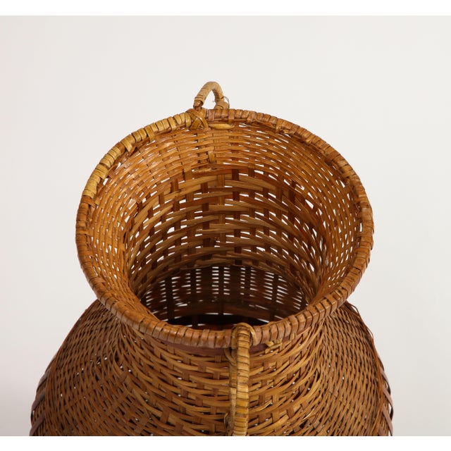 Vintage Tall Woven Wicker Basket For Sale - Image 11 of 12