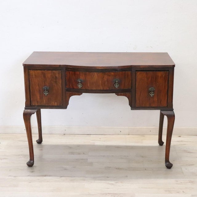 Wood Walnut Veneer Writing Desk, 1900s For Sale - Image 7 of 12