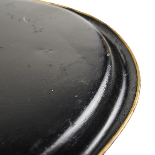 Burgundy Continental Oval Tole Tea Tray With Gilt Armorial, 1825-50 For Sale - Image 8 of 10