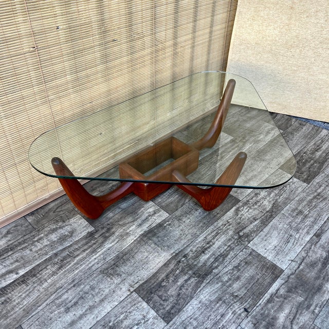 Brown Mid-Century Modern Adrian Pearsall Style Glass Top Coffee Table. Circa 1960s For Sale - Image 8 of 18