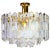 A wonderful gilt brass light fixture comprises crystal murano glass pieces on a gilded brass frame. Its made by kalmar...