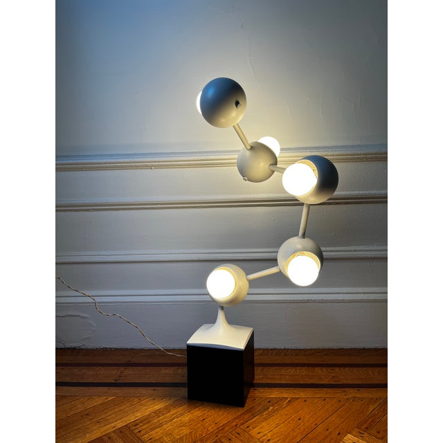 Mid-Century Modern 1970s Sculptural Eyeball Atom Lamp in White For Sale - Image 3 of 8