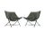 Set of Folding Lounge Chairs in Black Leather attributed to Teun van Zanten for Molinari, 1970s For Sale
