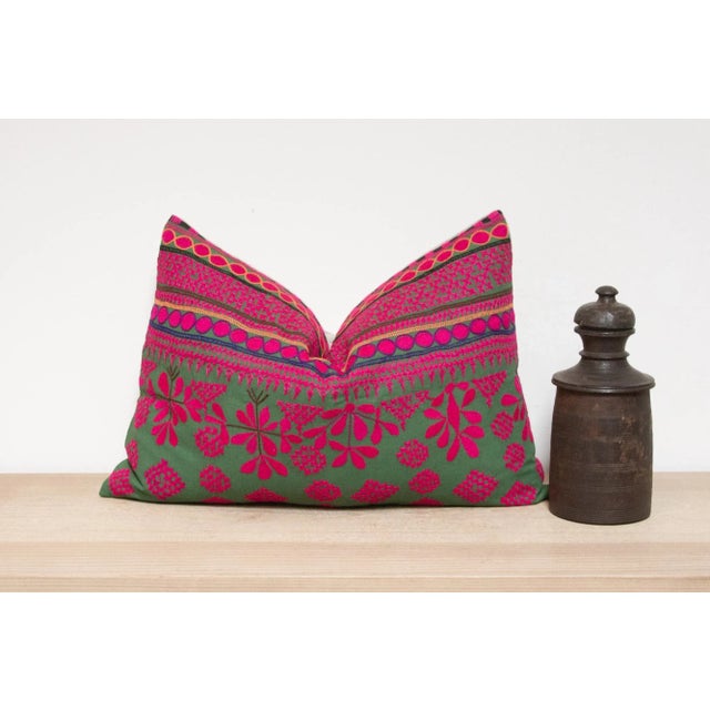 Textile Nurui Embroidered Floral Pillow For Sale - Image 7 of 7